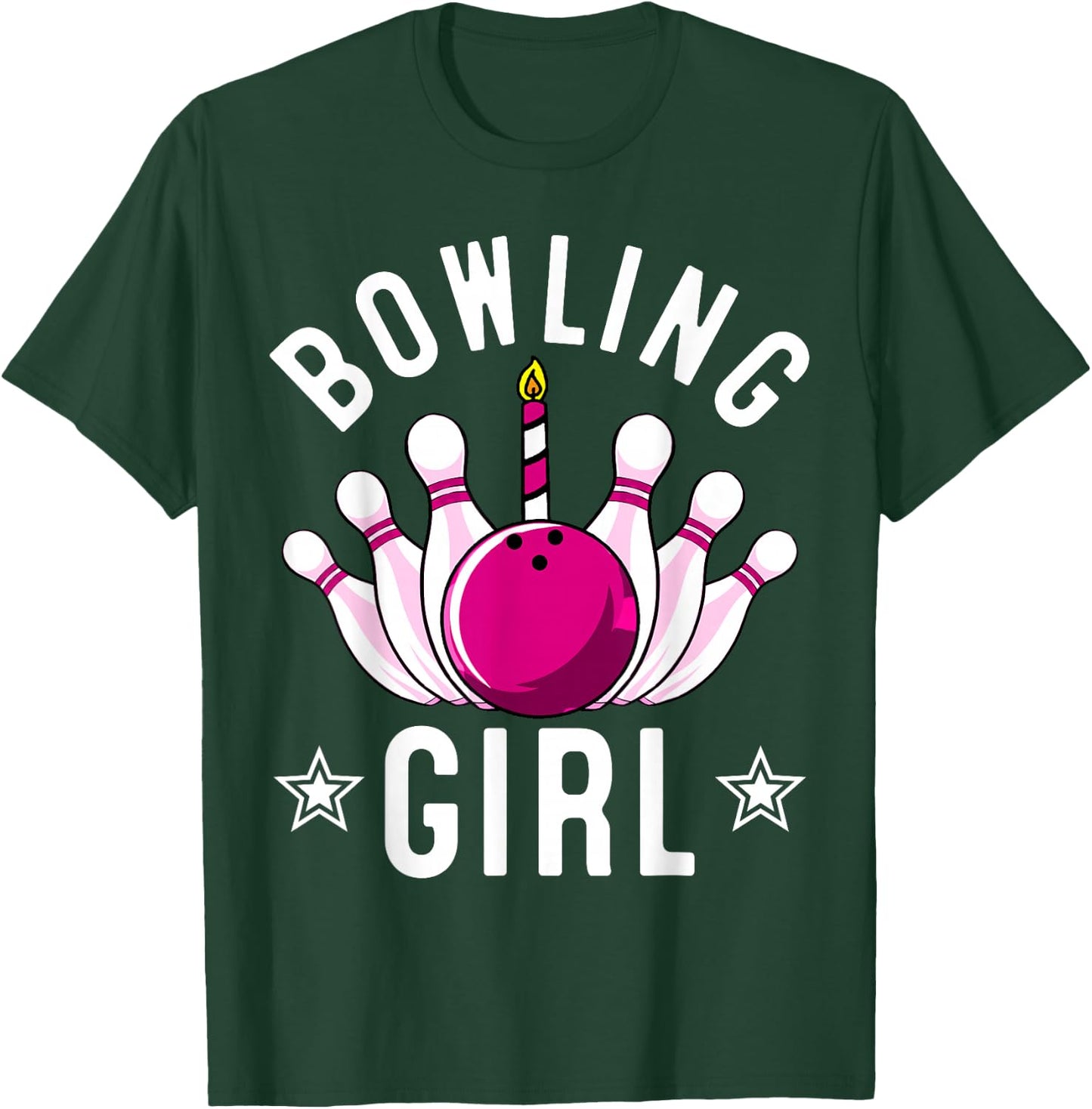 Funny Bowling Gift Kids Cool Bowler Girls Birthday Party T-Shirt - T-Shirt | Forest