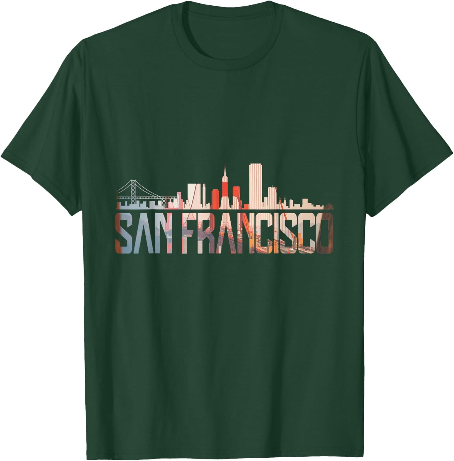 San Francisco Golden Gate Brigde California Skyline T-Shirt - T-Shirt | Forest