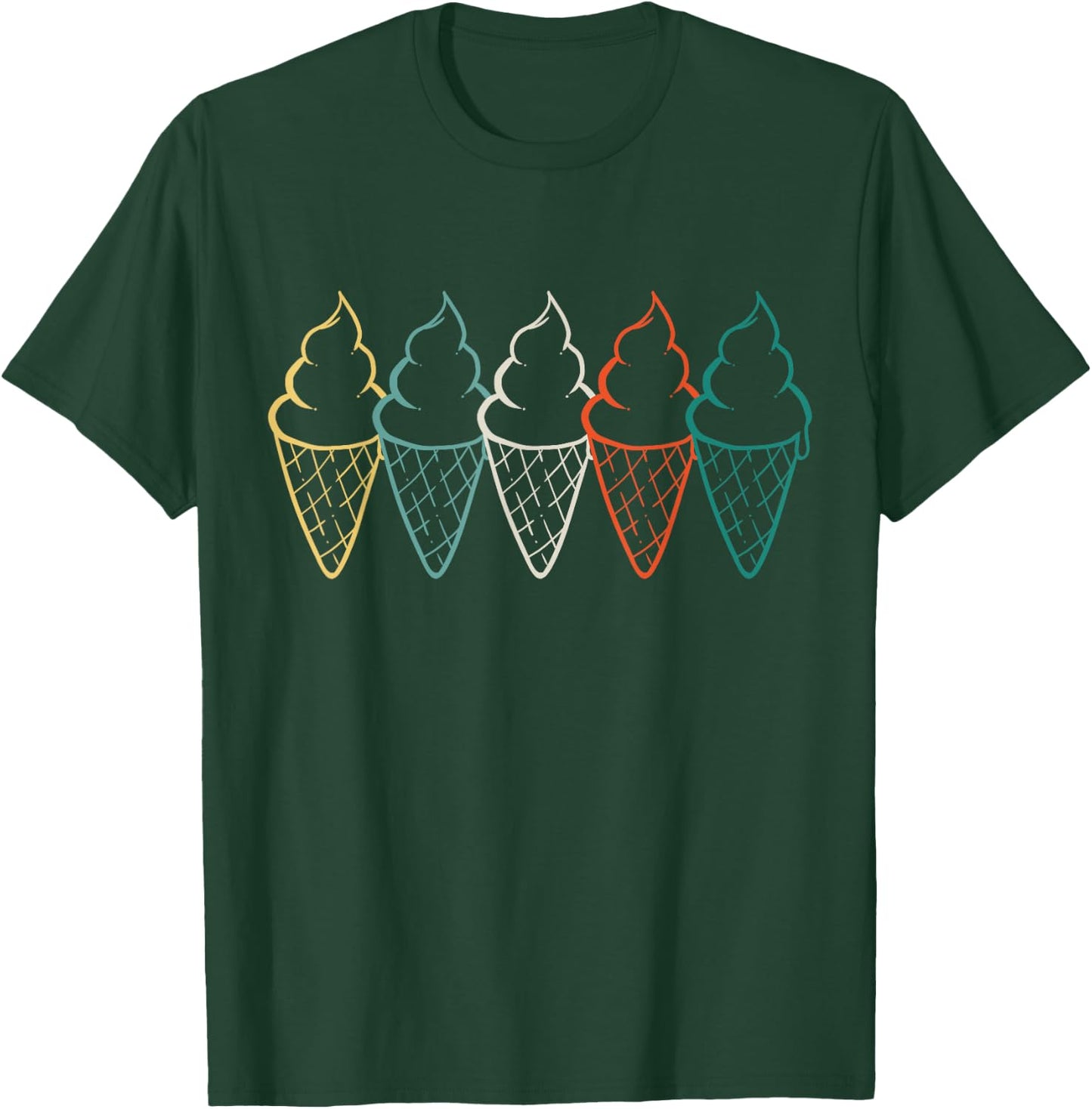 Ice Cream Cones Retro T-Shirt - T-Shirt | Forest