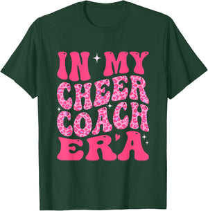 In My Cheer Coach Era Groovy Pink Leopard Women Men T-Shirt - T-Shirt | Forest