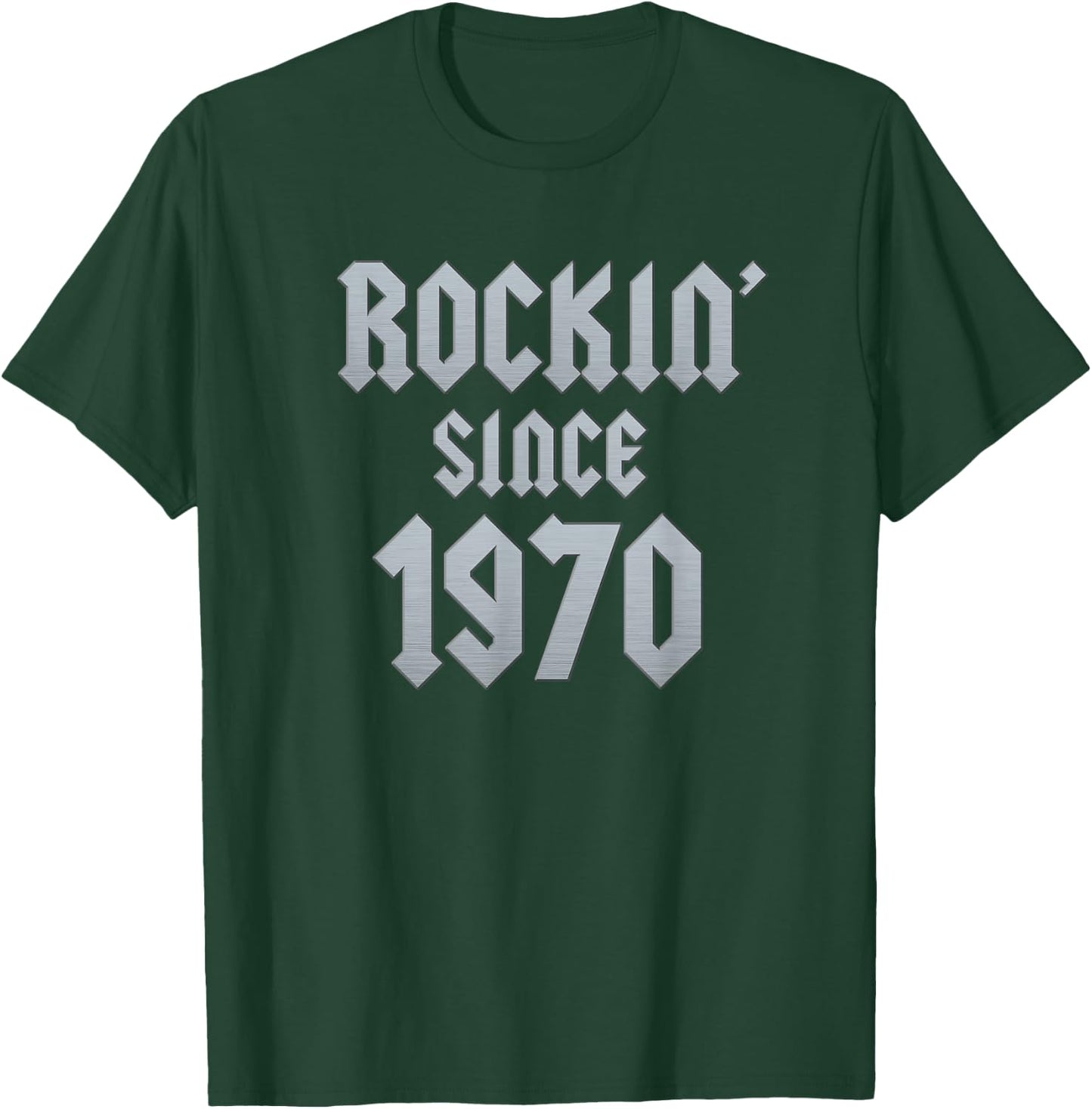 55 Year Old Rockin' Since 1970 55th Birthday T-Shirt - T-Shirt | Forest