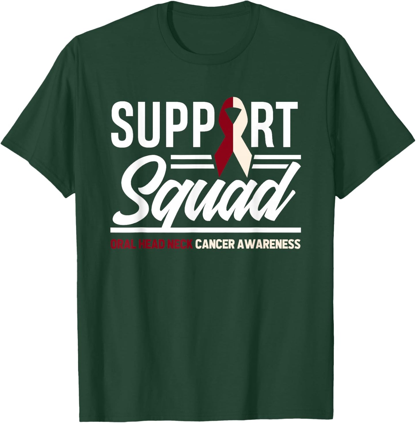 Support Squad Throat Oral Head & Neck Cancer Awareness T-Shirt - T-Shirt | Forest