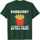 Extra Fries" Funny Workout - Classic Fit, , Short Sleeve, Adult (Black) T-Shirt - T-Shirt | Forest
