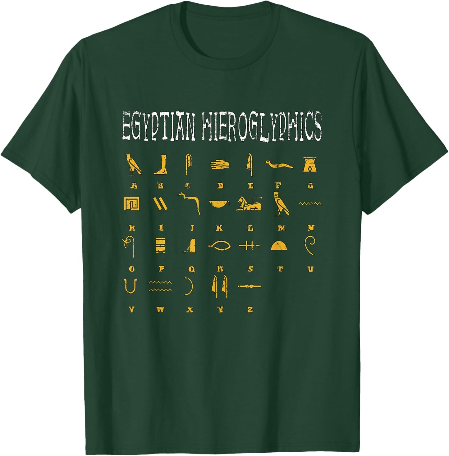 Egyptian Hieroglyphics I Egyptians Gods Ra Abc Alphabet T-Shirt - T-Shirt | Forest