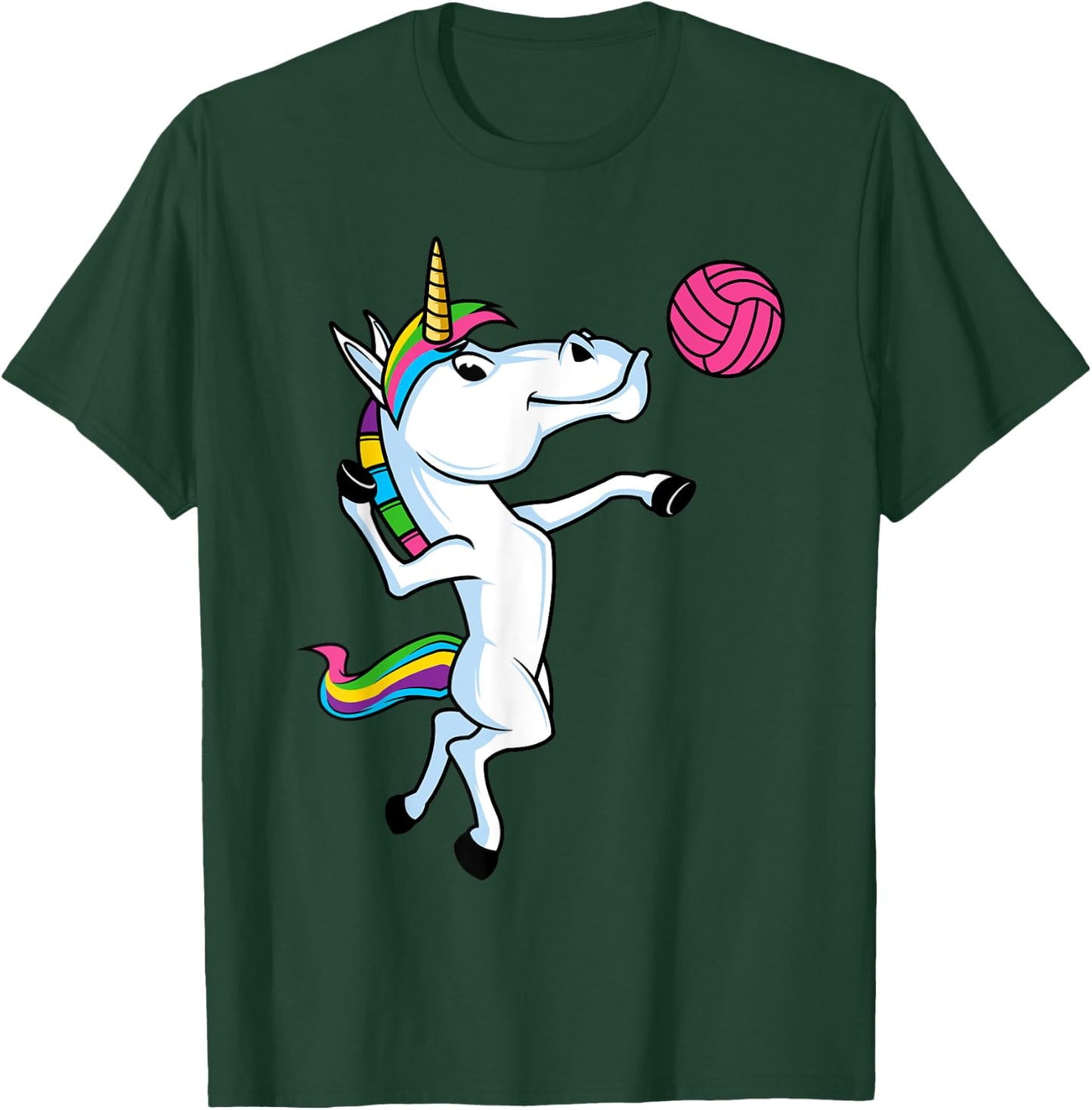 Funny Unicorn Sports Volleyball Magical Ball Player Athlete T-Shirt - T-Shirt | Forest