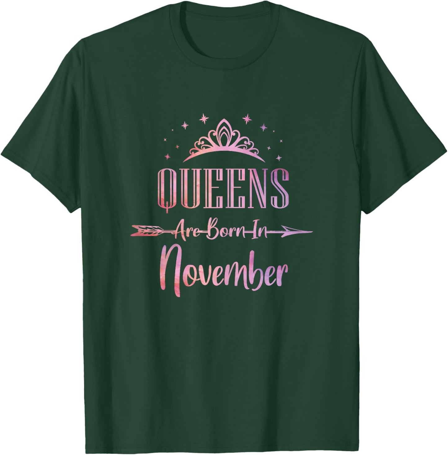 Women Queens Are Born In November Cute Girls Birthday Party T-Shirt - T-Shirt | Forest
