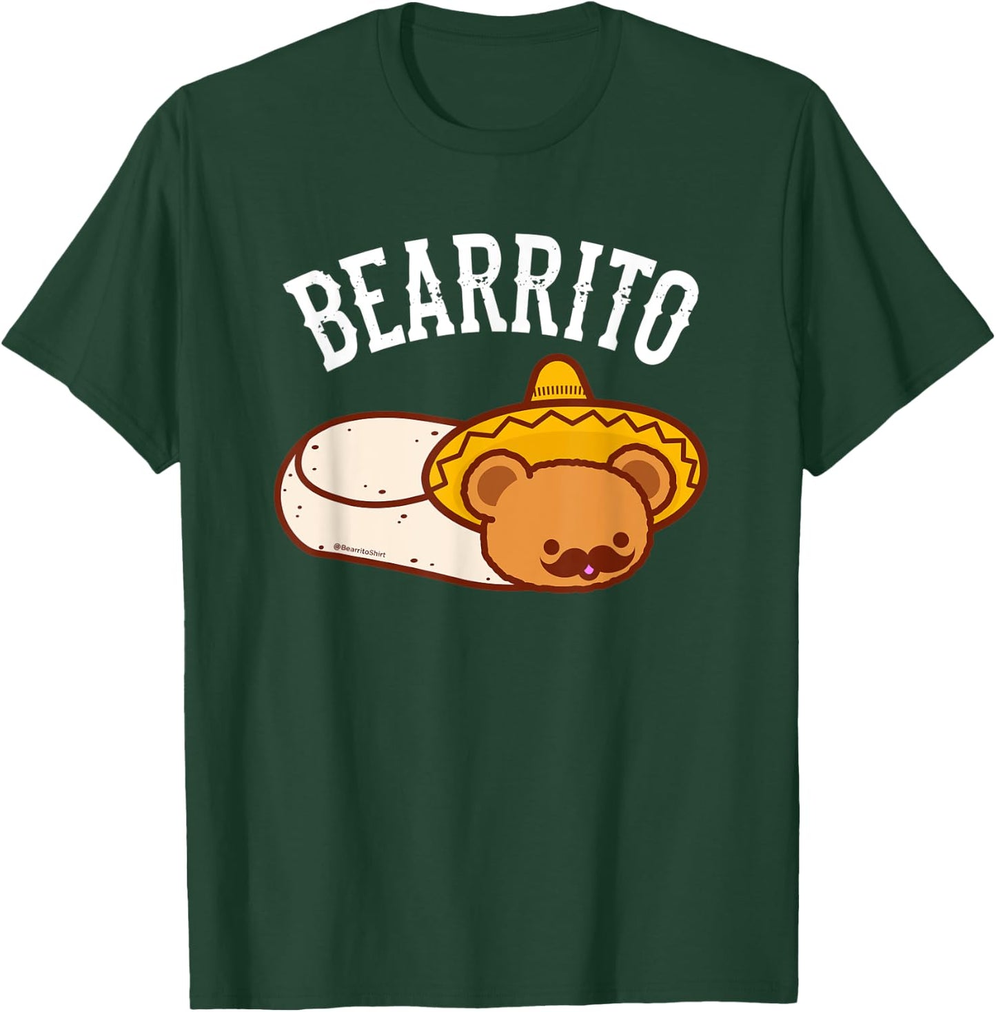 Mexican BEARRITO - Teddy Bear Burrito with Mustache T-Shirt - T-Shirt | Forest