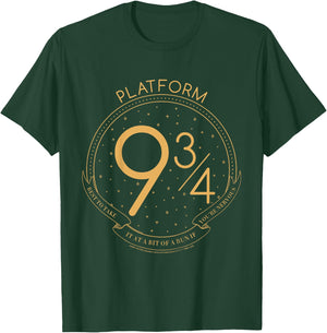 Kids Harry Potter Platform 9 &3/4 Line Art T-Shirt - T-Shirt | Forest
