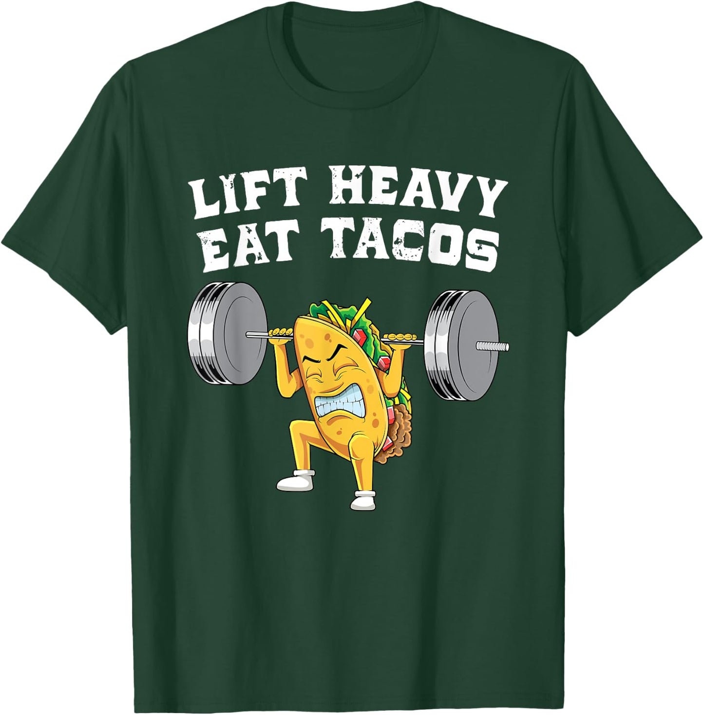 Funny Weightlifting Taco Lover Gift | Love Squats Exercise T-Shirt - T-Shirt | Forest