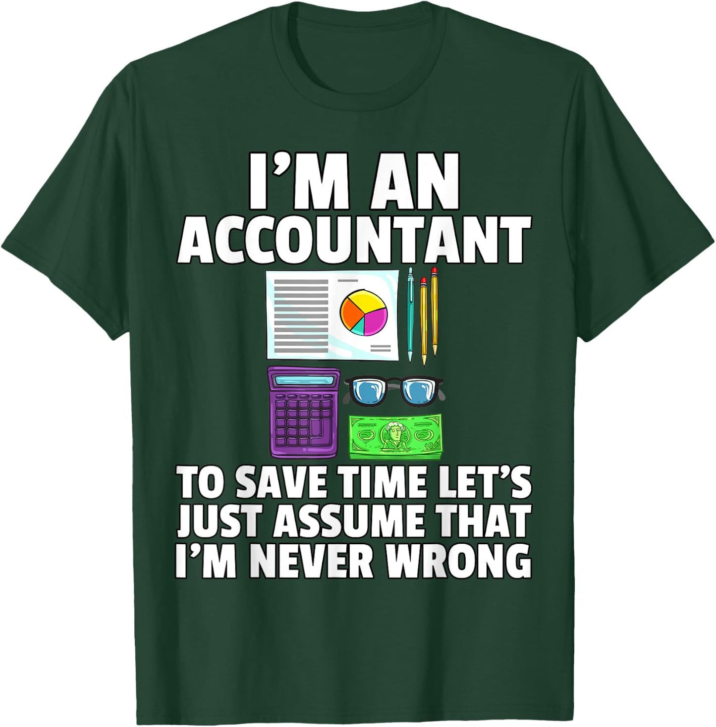 CPA Bookkeeping Gift Accountant Bookkeeper T-Shirt - T-Shirt | Forest