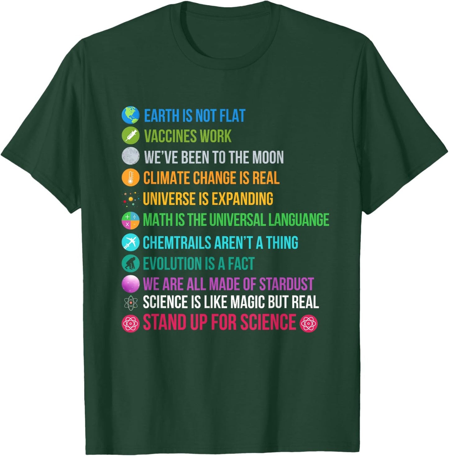Earth is Not Flat Stand up for Science T-Shirt - T-Shirt | Forest