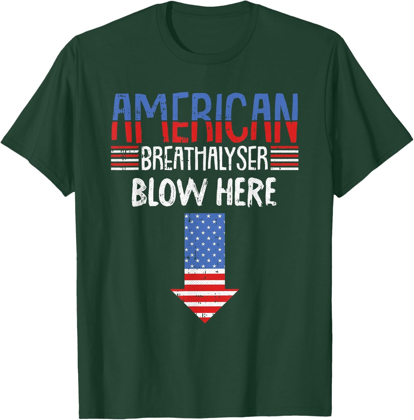 Breathalyzer 4th of July Funny American Flag Patriotic Small T-Shirt - T-Shirt | Forest