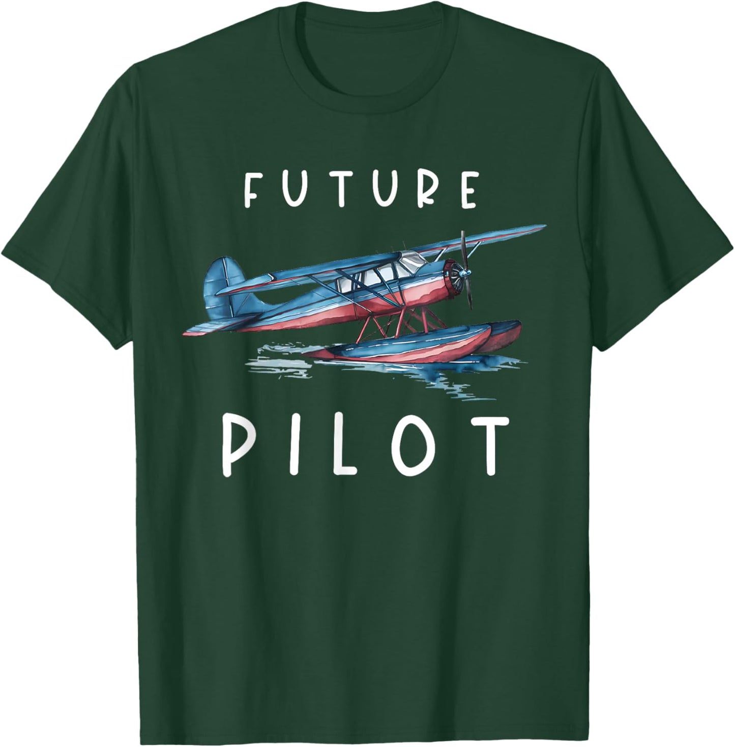 Future Pilot Seaplane Toddler Float Airplane Pilot Kids T-Shirt - T-Shirt | Forest