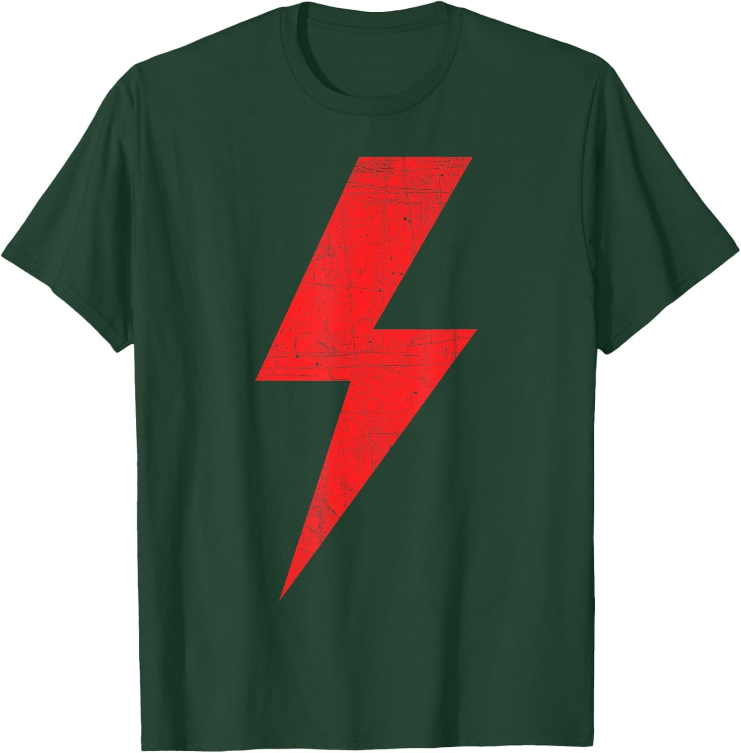 Bolt of Lightning Thunderbolt RED Front Back Team T-Shirt - T-Shirt | Forest