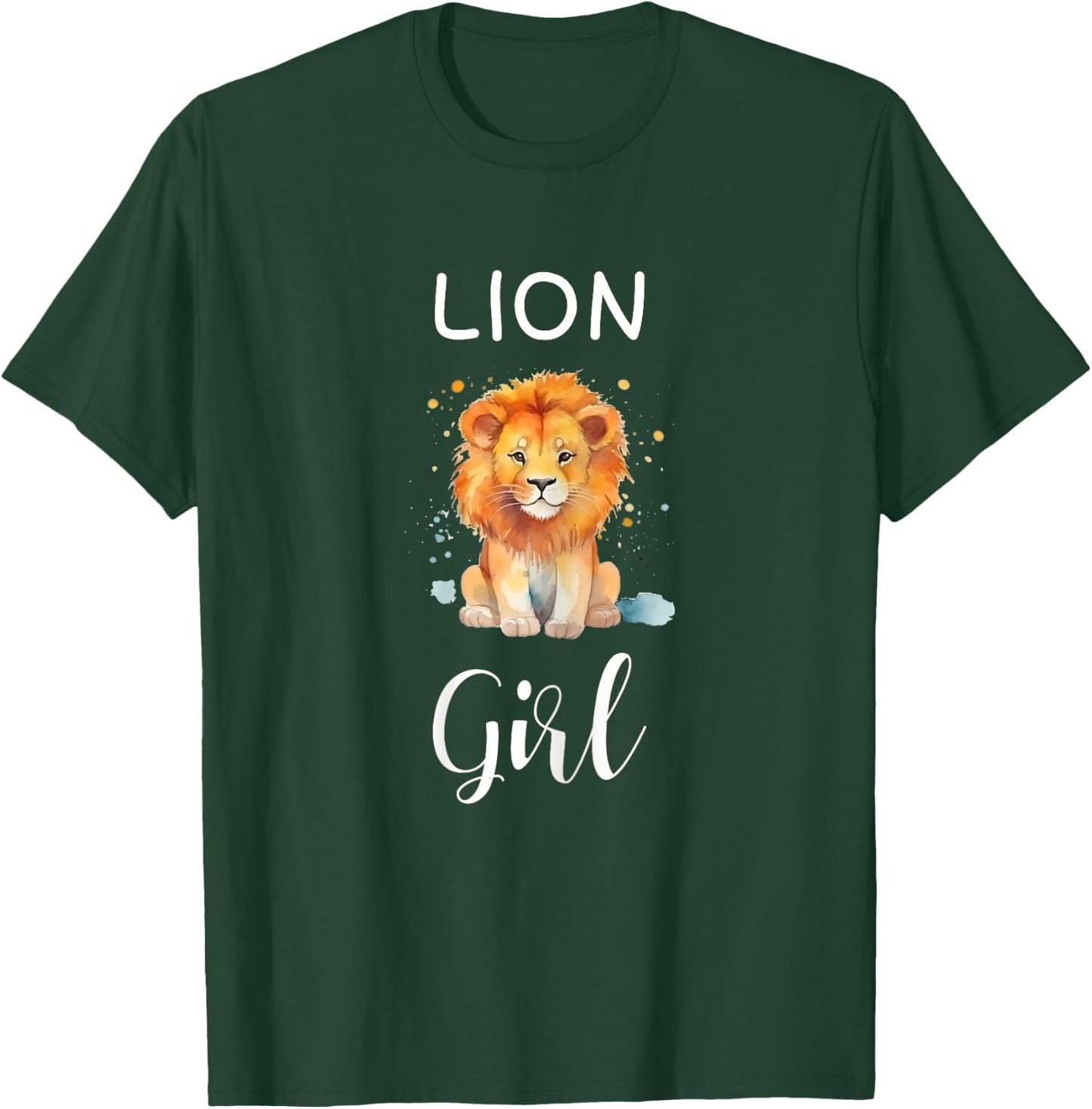 Funny Lion Girl Shirt Artistic Cute Animal Lion Lover T-Shirt - T-Shirt | Forest