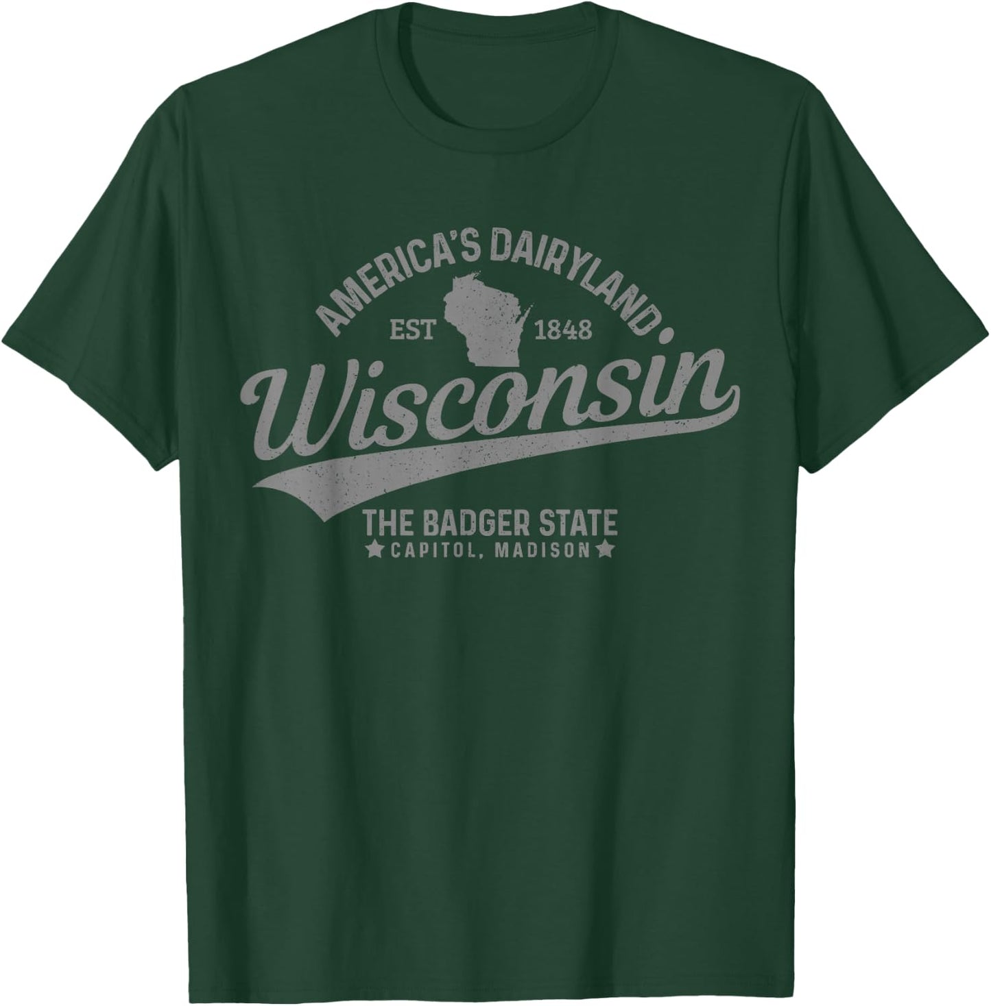 Wisconsin The Badger State USA America Souvenir T-Shirt - T-Shirt | Forest