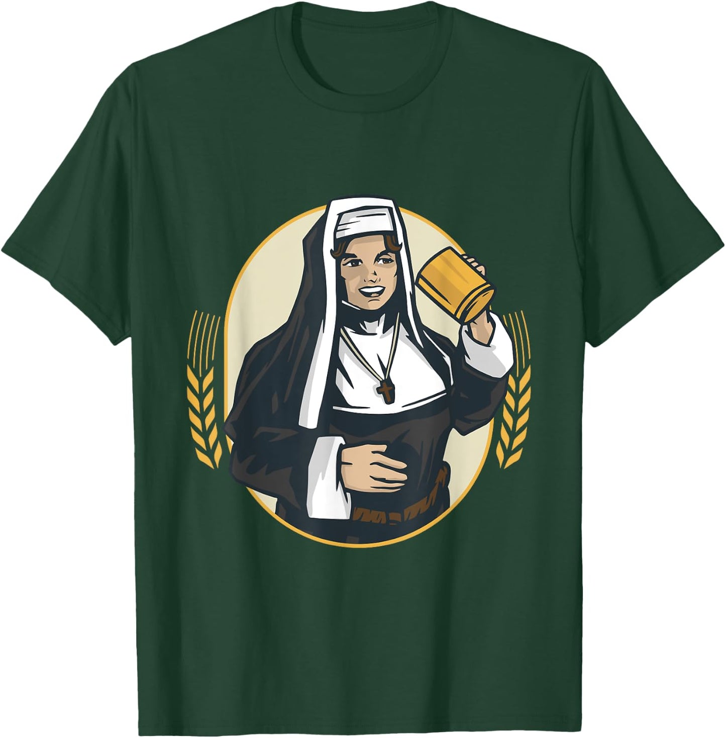 Nun drinks beer T-Shirt - T-Shirt | Forest
