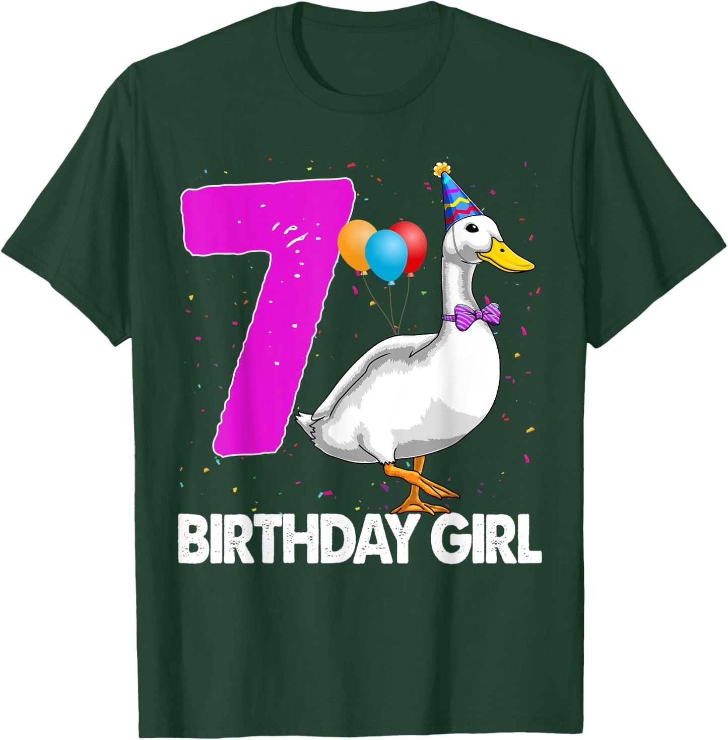 Funny Birthday Girl 7 Duck Shirt Women Duck Lovers T-Shirt - T-Shirt | Forest