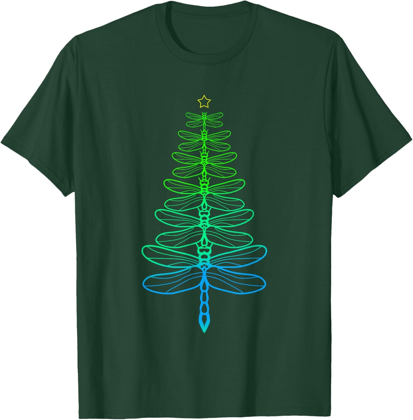 Dragonfly Christmas Tree T-Shirt - T-Shirt | Forest