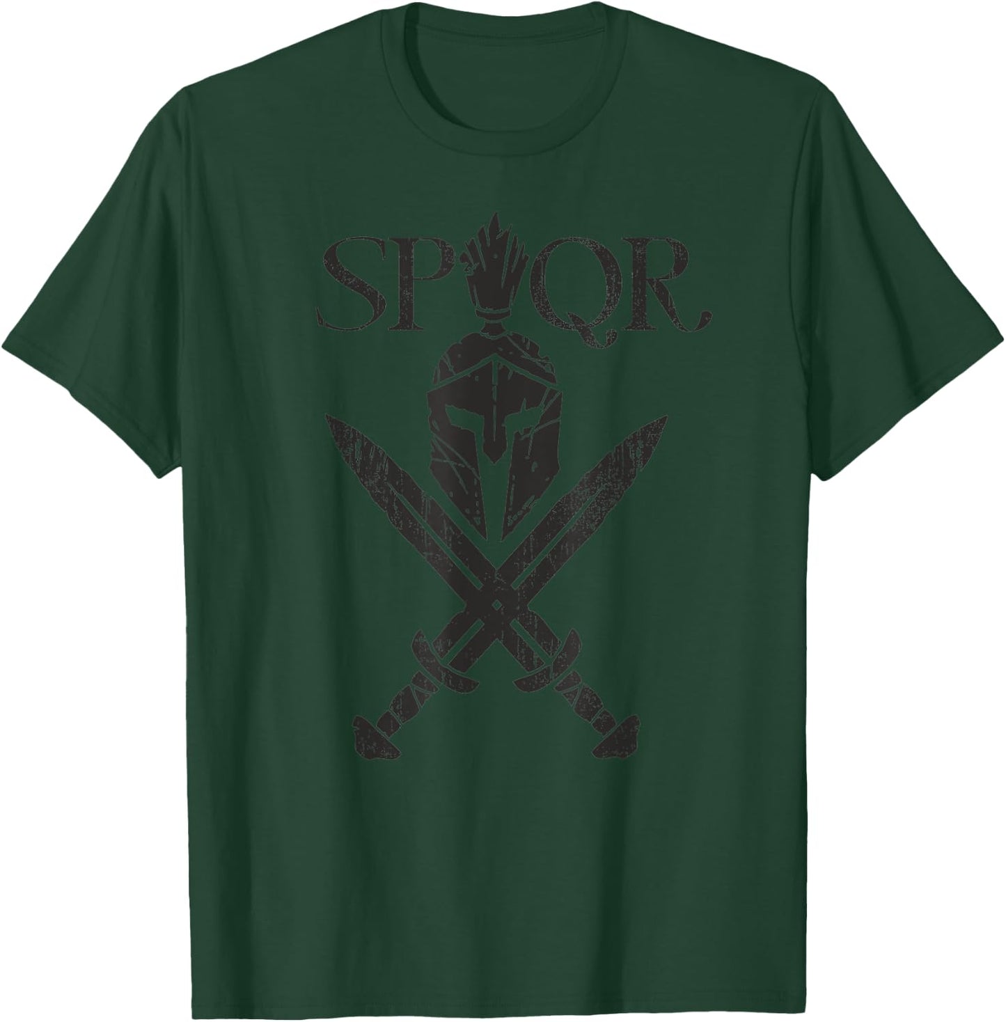 SPQR Roman Legion Soldier Gladiator Warrior Swords Helmet T-Shirt - T-Shirt | Forest