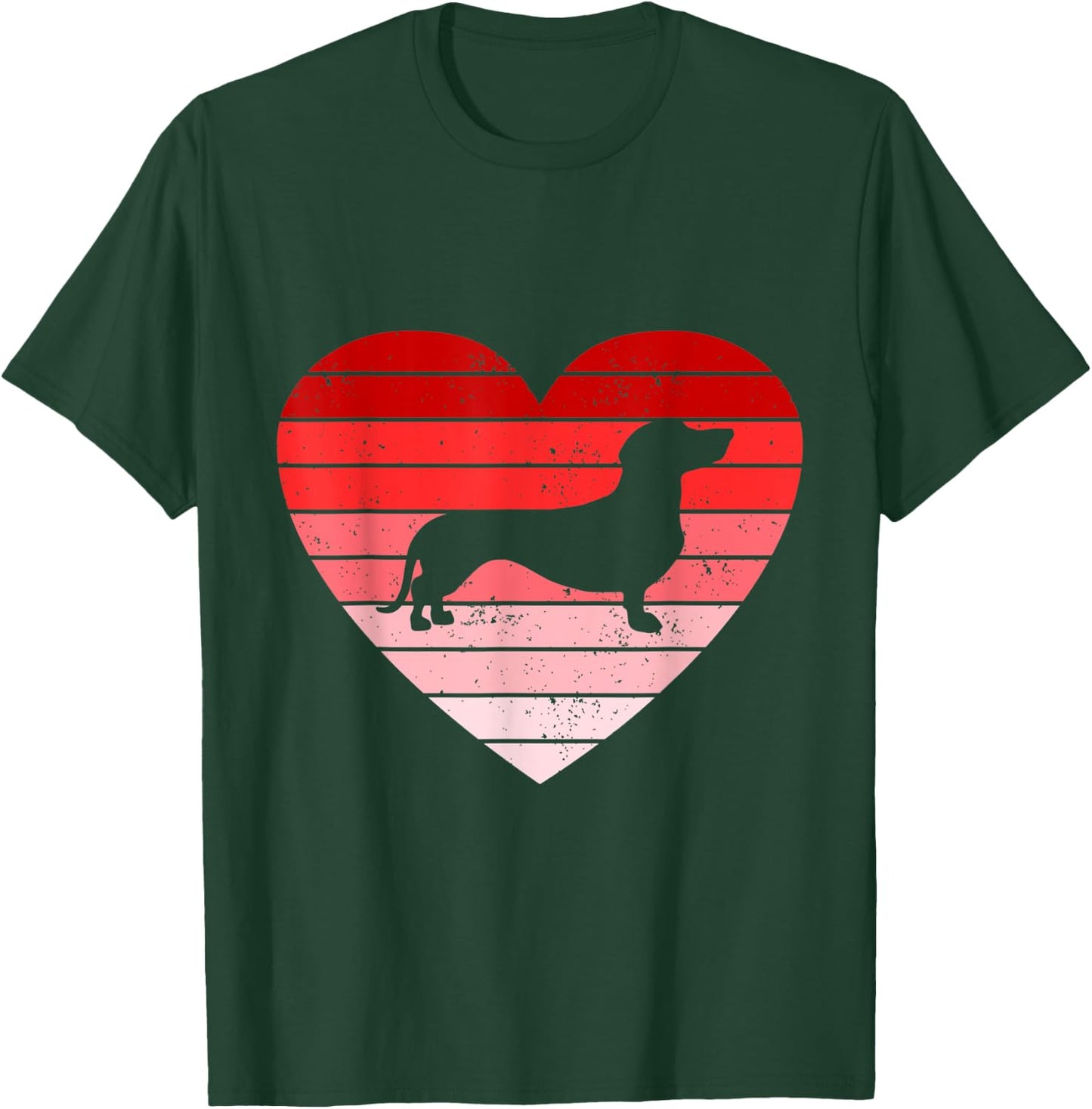 Retro style Valentines day Dachshund Lover Gift T-Shirt - T-Shirt | Forest