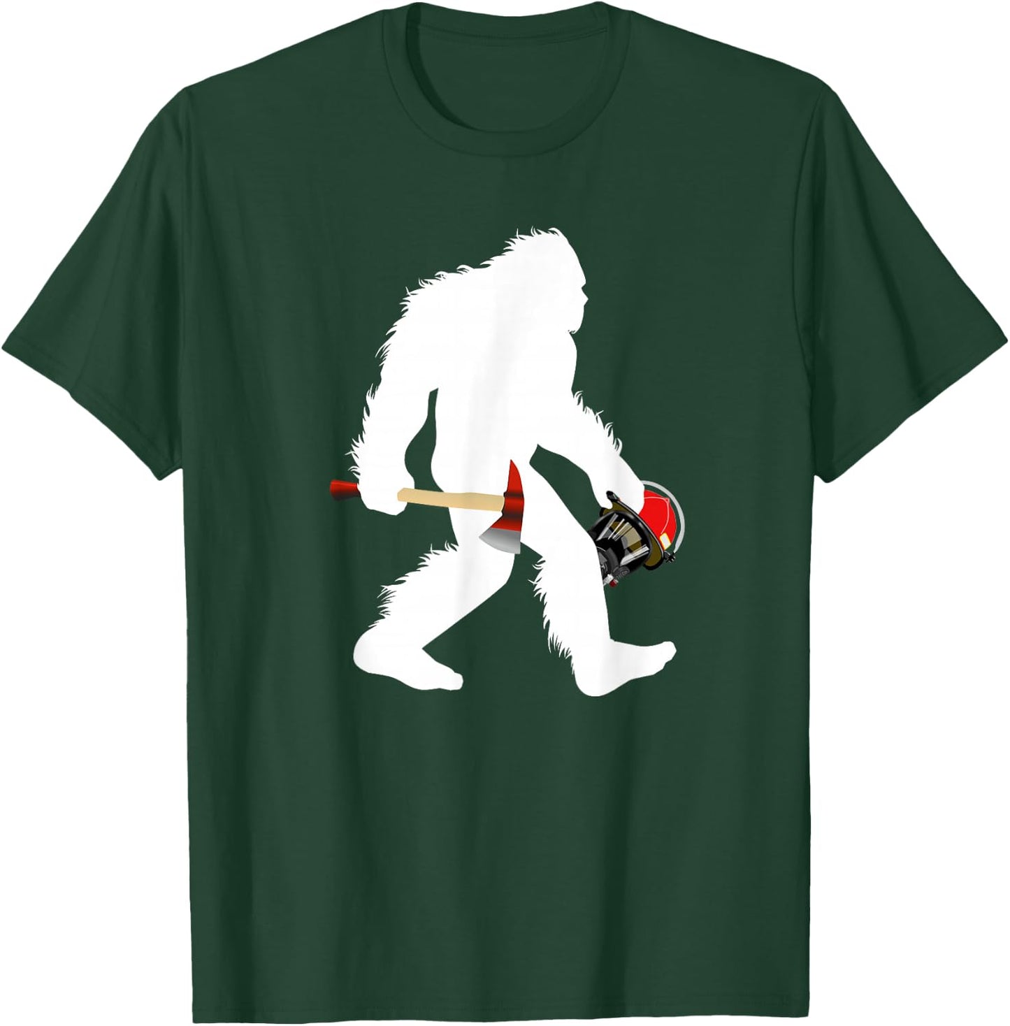 Bigfoot Wildland Firefighter Woodland Sasquatch Fireman T-Shirt - T-Shirt | Forest