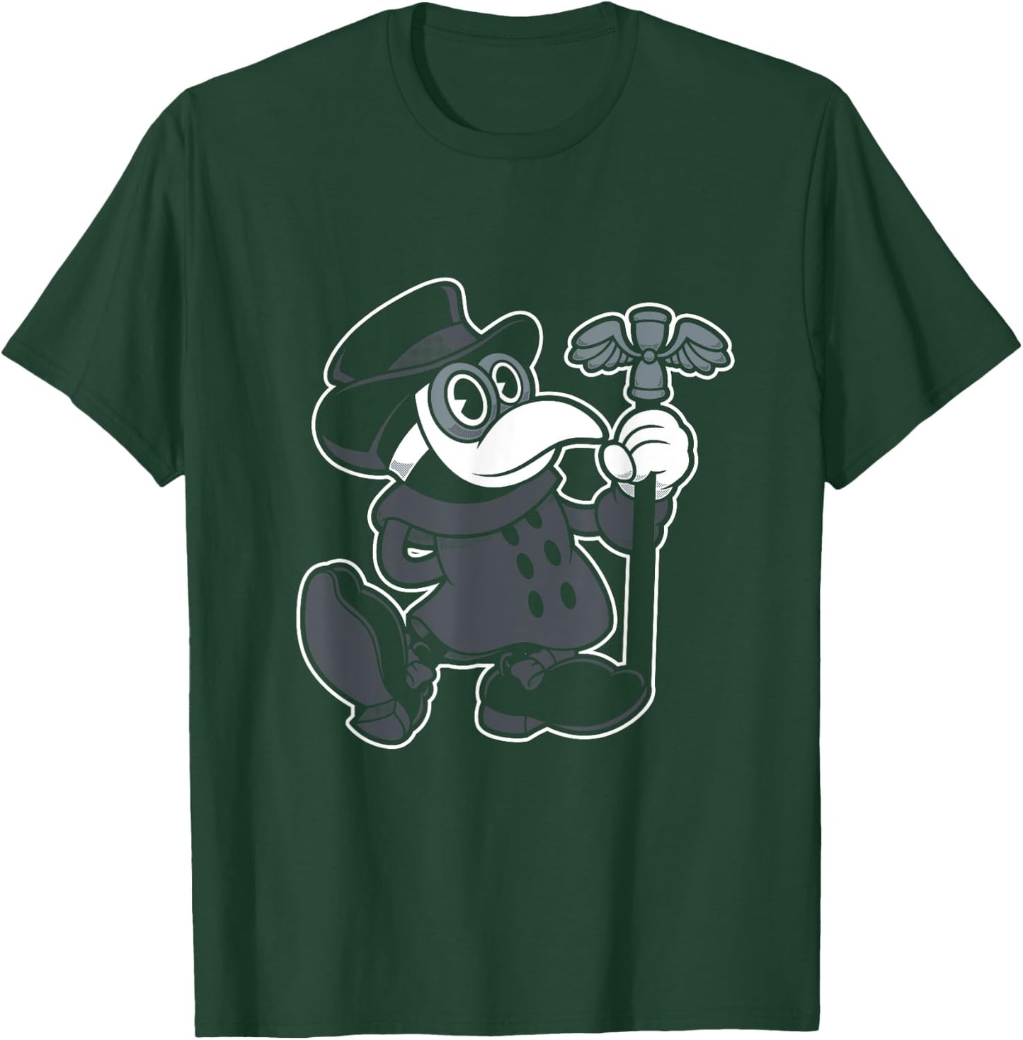 Vintage Cartoon Plague Doctor - Creepy Cute - Spooky Goth T-Shirt - T-Shirt | Forest