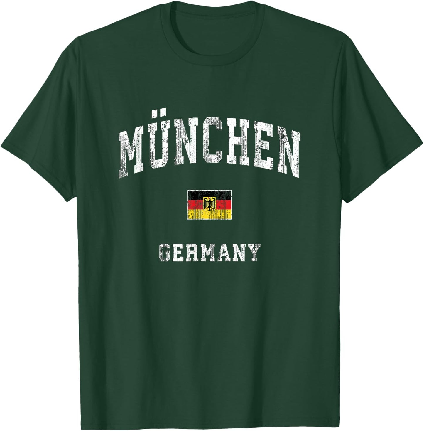 Munich Munchen Germany Vintage Athletic Sports Design T-Shirt - T-Shirt | Forest
