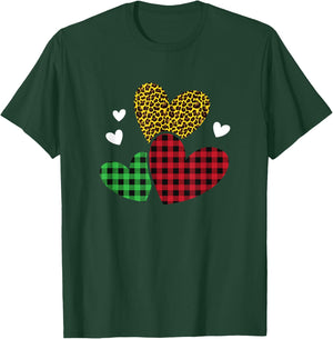 Pattern leopard hearts women's Valentine's Day gift T-Shirt - T-Shirt | Forest