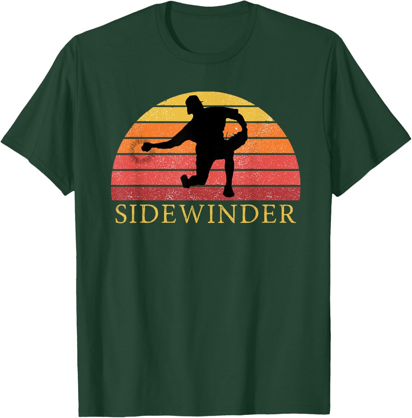 Sidewinder Sidearm Pitcher Baseball Retro Vintage T-Shirt - T-Shirt | Forest