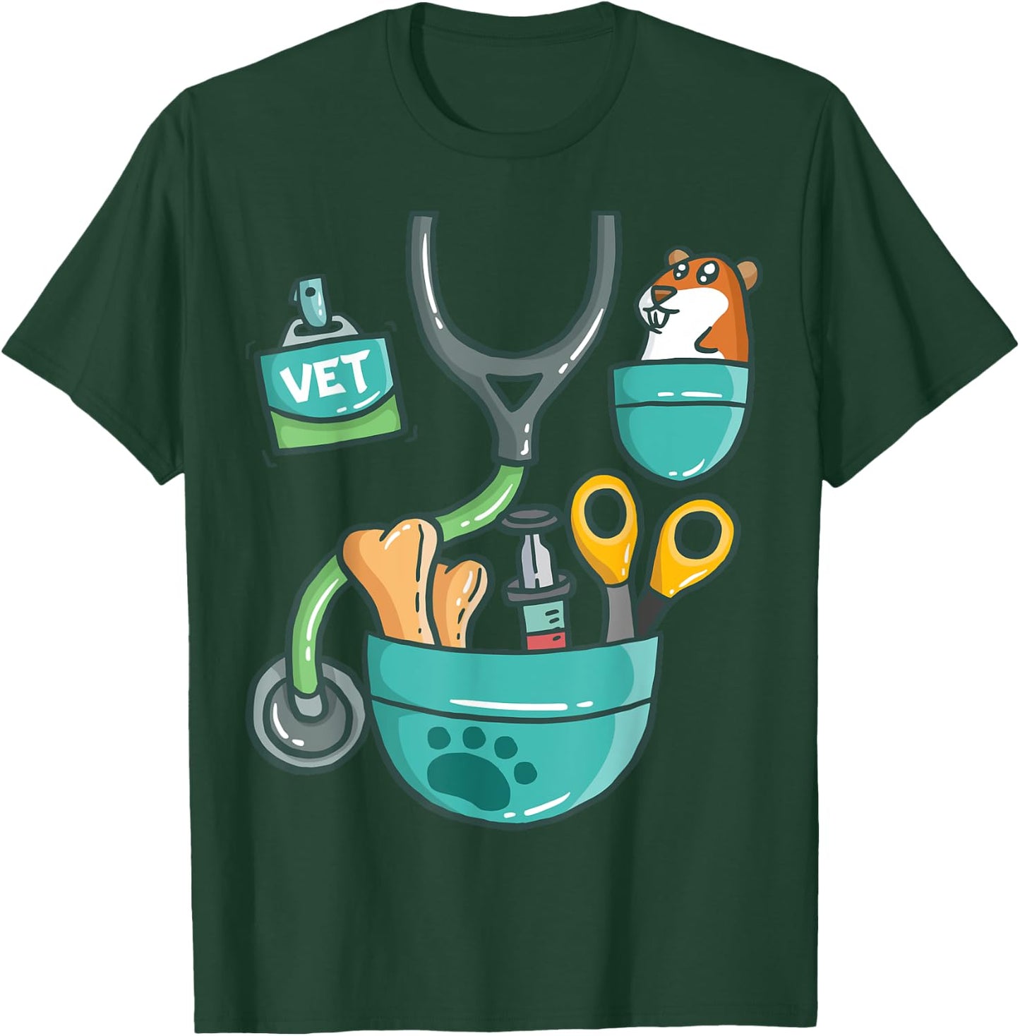 Veterinary Animal Zoo Animals Veterinarian Halloween Costume T-Shirt - T-Shirt | Forest