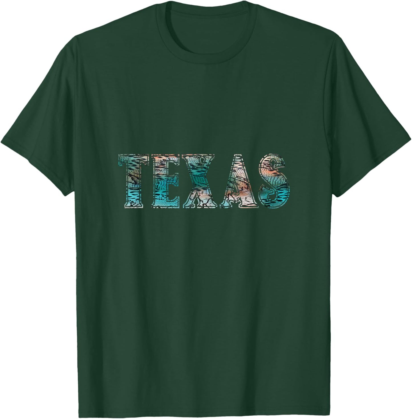 Teal leopard Texas animal print T-Shirt - T-Shirt | Forest
