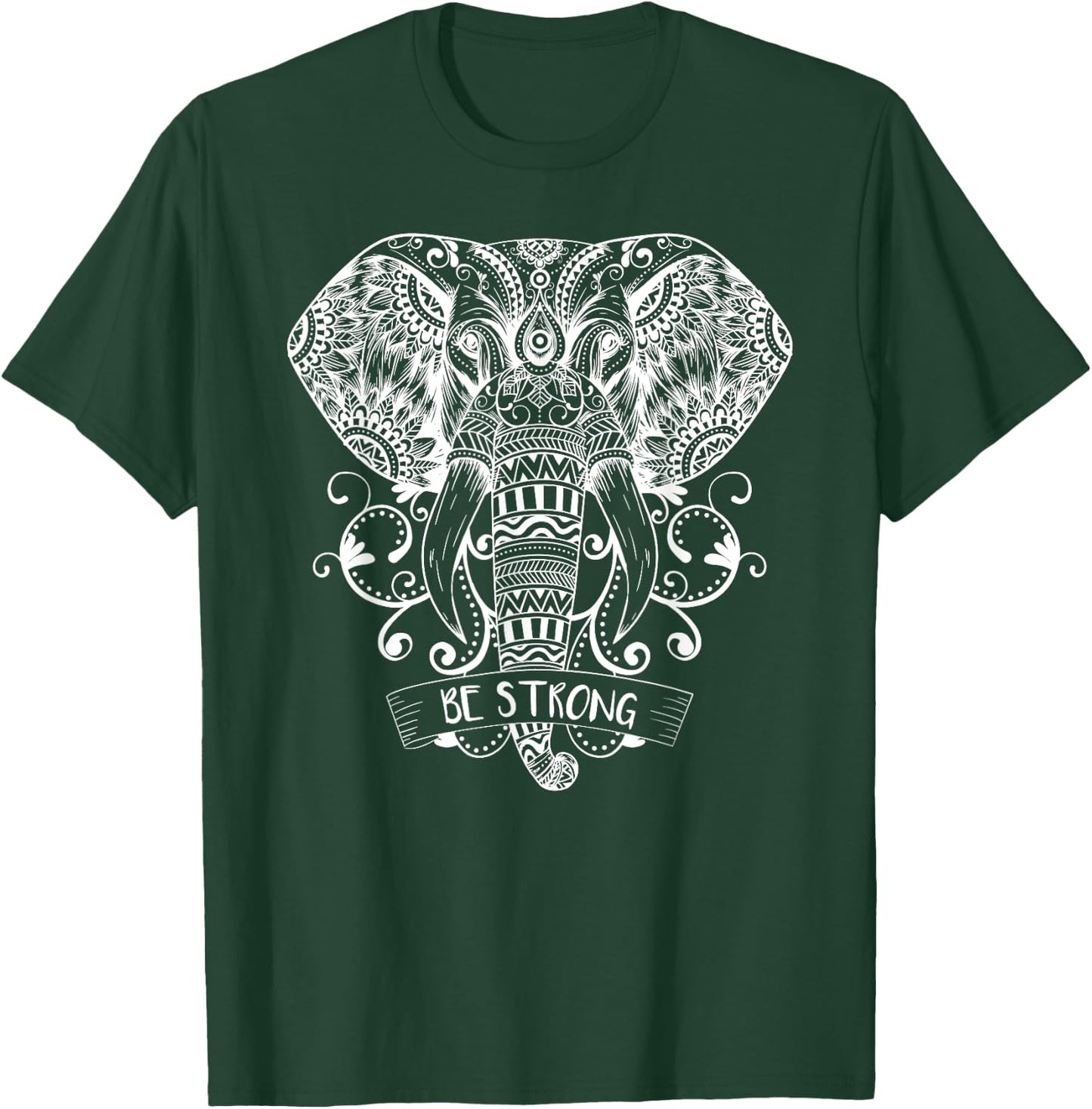 Elephant face his greatest energy mandala T-Shirt - T-Shirt | Forest