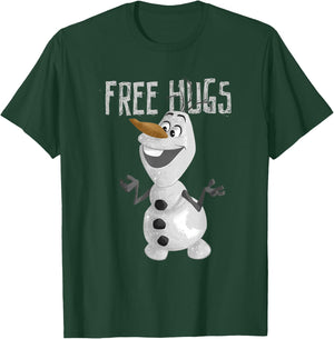Disney Frozen Olaf Vintage Free Hugs Big Snowman Logo T-Shirt - T-Shirt | Forest