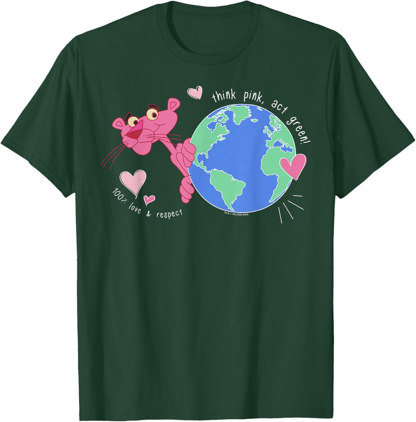 The Pink Panther Think Pink Act Green T-Shirt - T-Shirt | Forest