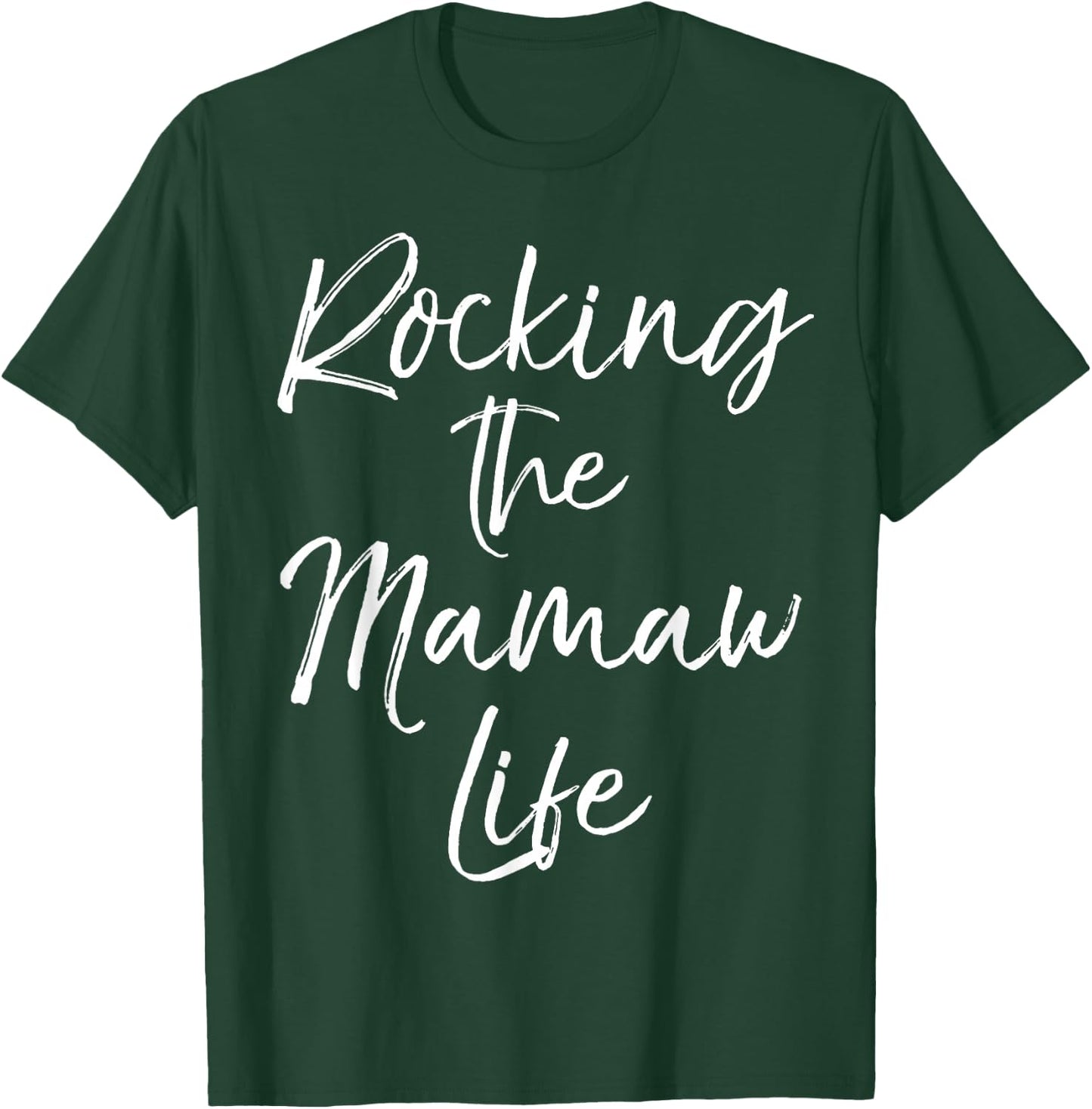 Fun Music Grandma Gift from Grandkids Rocking the Mamaw Life T-Shirt - T-Shirt | Forest