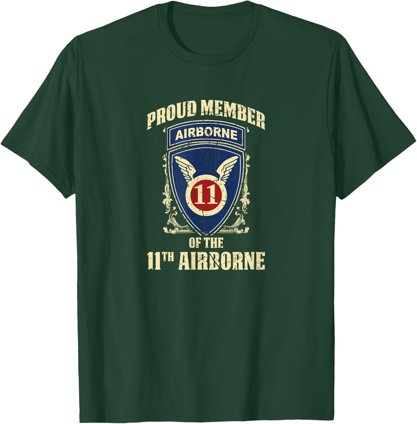 Airborne Shirt - 11th Airborne T-Shirt - T-Shirt | Forest