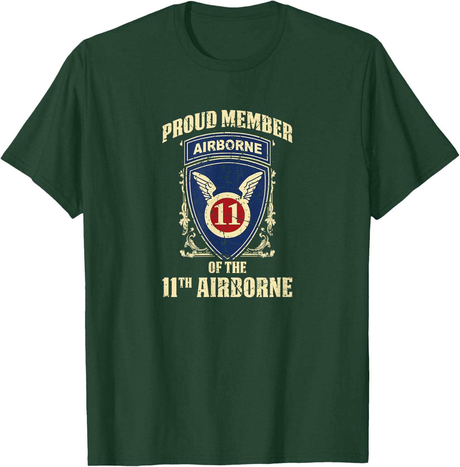 Airborne Shirt - 11th Airborne T-Shirt - T-Shirt | Forest