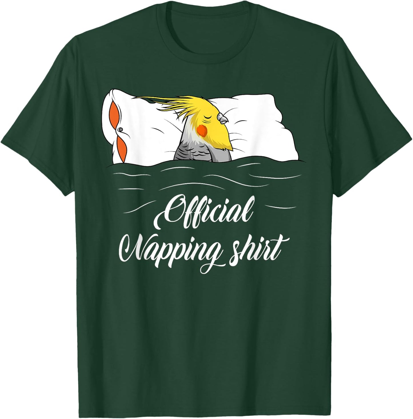 Sleeping Cockatiel Pyjamas Parrot Lover Official Napping T-Shirt - T-Shirt | Forest