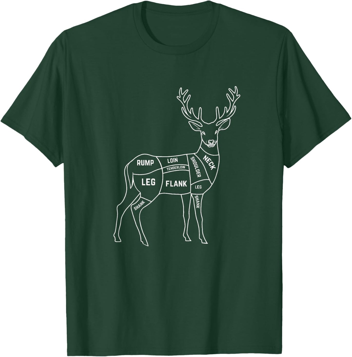 Deer Meat Cuts T-Shirt - T-Shirt | Forest
