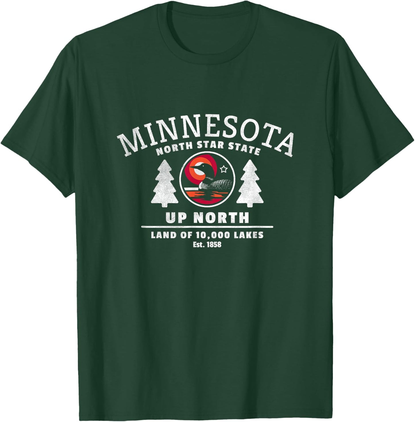 Minnesota - North Star State - Up North with Loon T-Shirt - T-Shirt | Forest