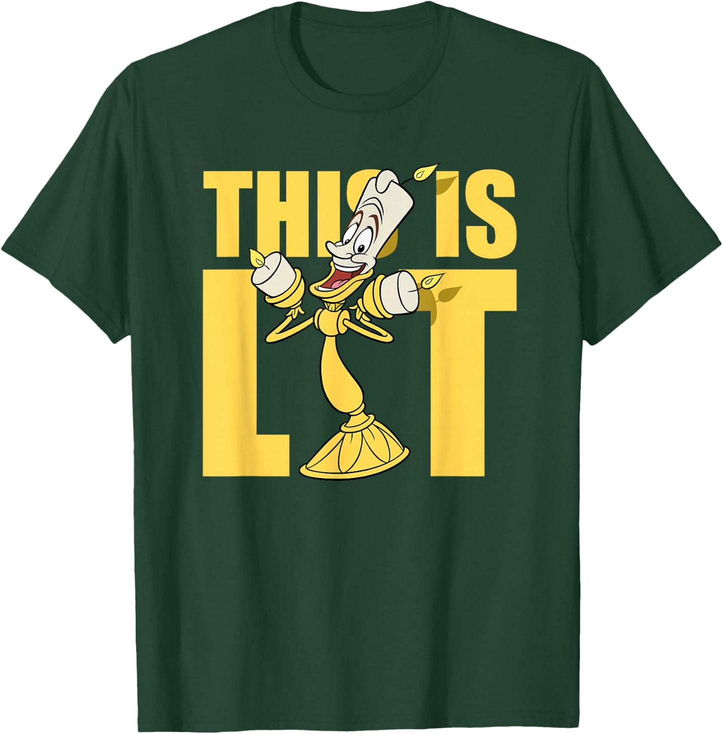 Disney Beauty and The Beast Lumiere This is Lit Small T-Shirt - T-Shirt | Forest