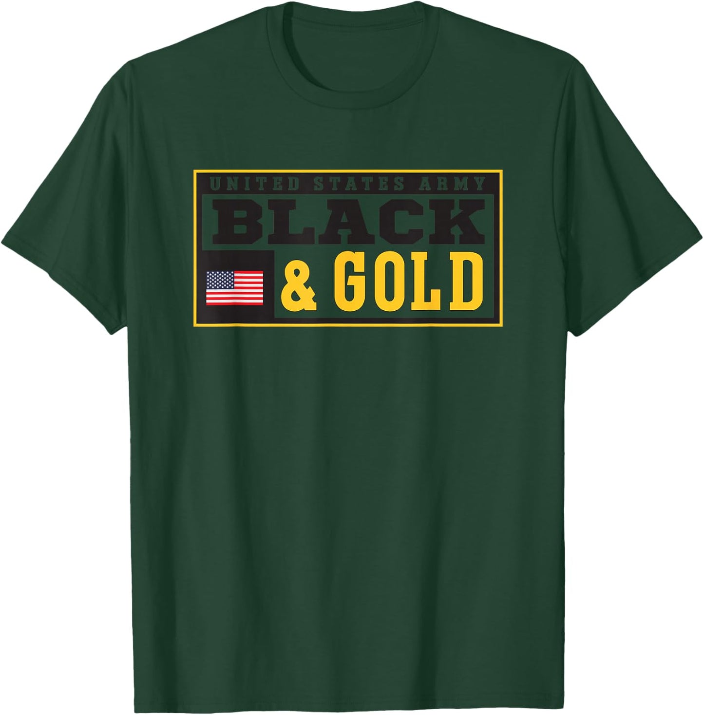 Military Army United States Black Gold Logo T-Shirt - T-Shirt | Forest