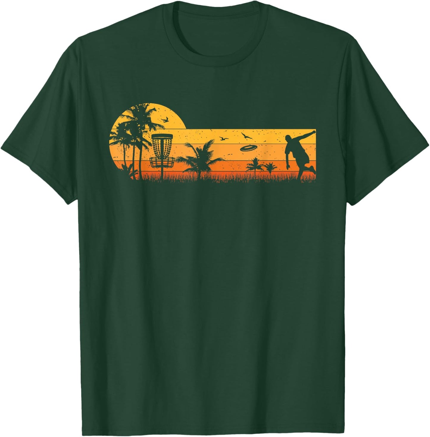 Retro Vintage Frisbee Golf Player Design | Disc Golf T-Shirt - T-Shirt | Forest