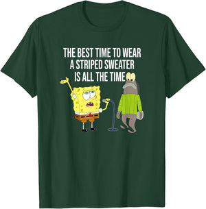 The Best Time to Wear a Striped Sweater T-Shirt - T-Shirt | Forest
