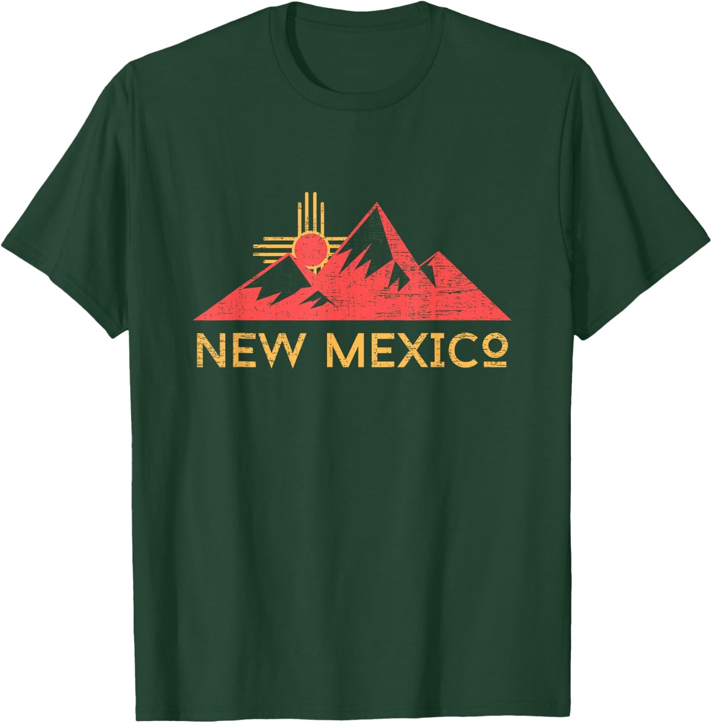 Zia Sun Symbol New Mexico Mountains Retro Vintage Sunset T-Shirt - T-Shirt | Forest