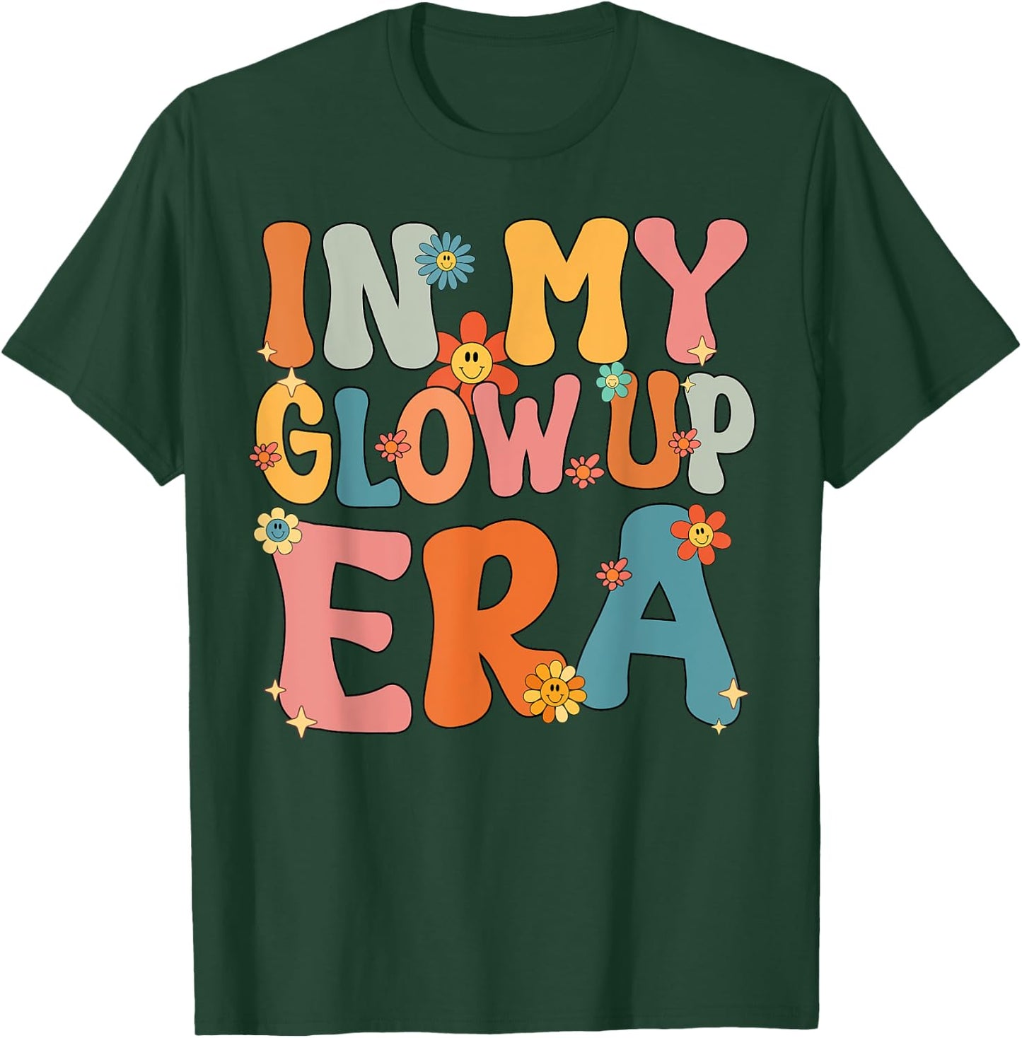 In My Glow Up Era Retro Groovy T-Shirt - T-Shirt | Forest