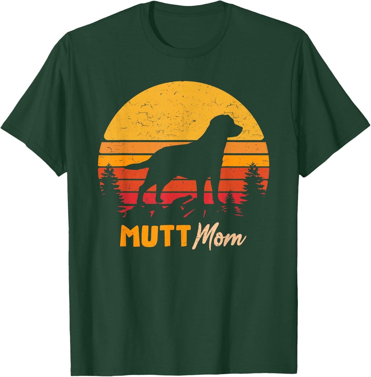 Mutt Mama Vintage Retro Dog Women's Gift T-Shirt - T-Shirt | Forest