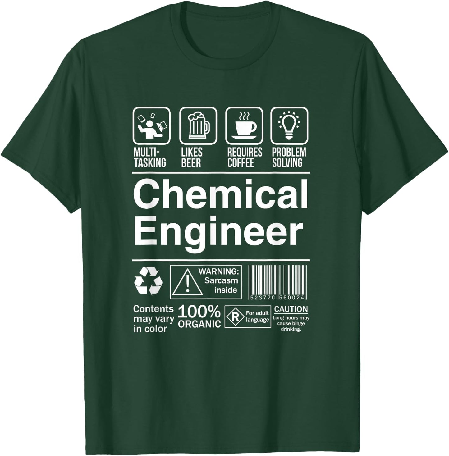 Chemical Engineer Gift Chemical Engineer Funny Description Label - Men's Black Small Classic Fit Short Sleeve T-Shirt - T-Shirt | Forest