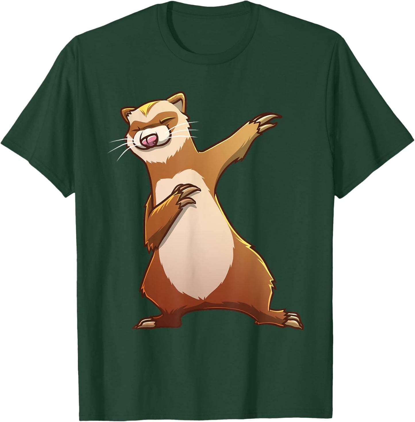 Funny Ferret Gift Kids Men Women Dabbing Dance Hip-hop T-Shirt - T-Shirt | Forest